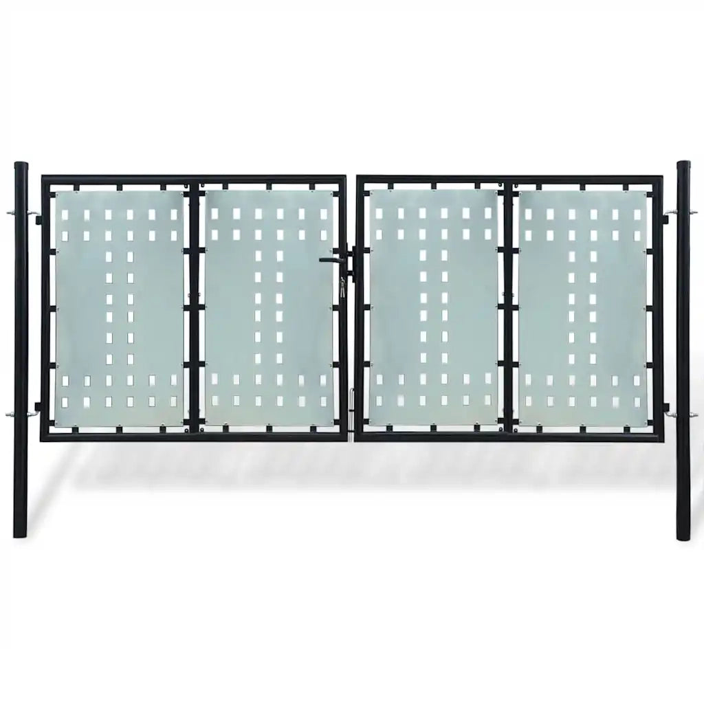 Cancello per Recinzione Singolo Nero 300 x 175 cm