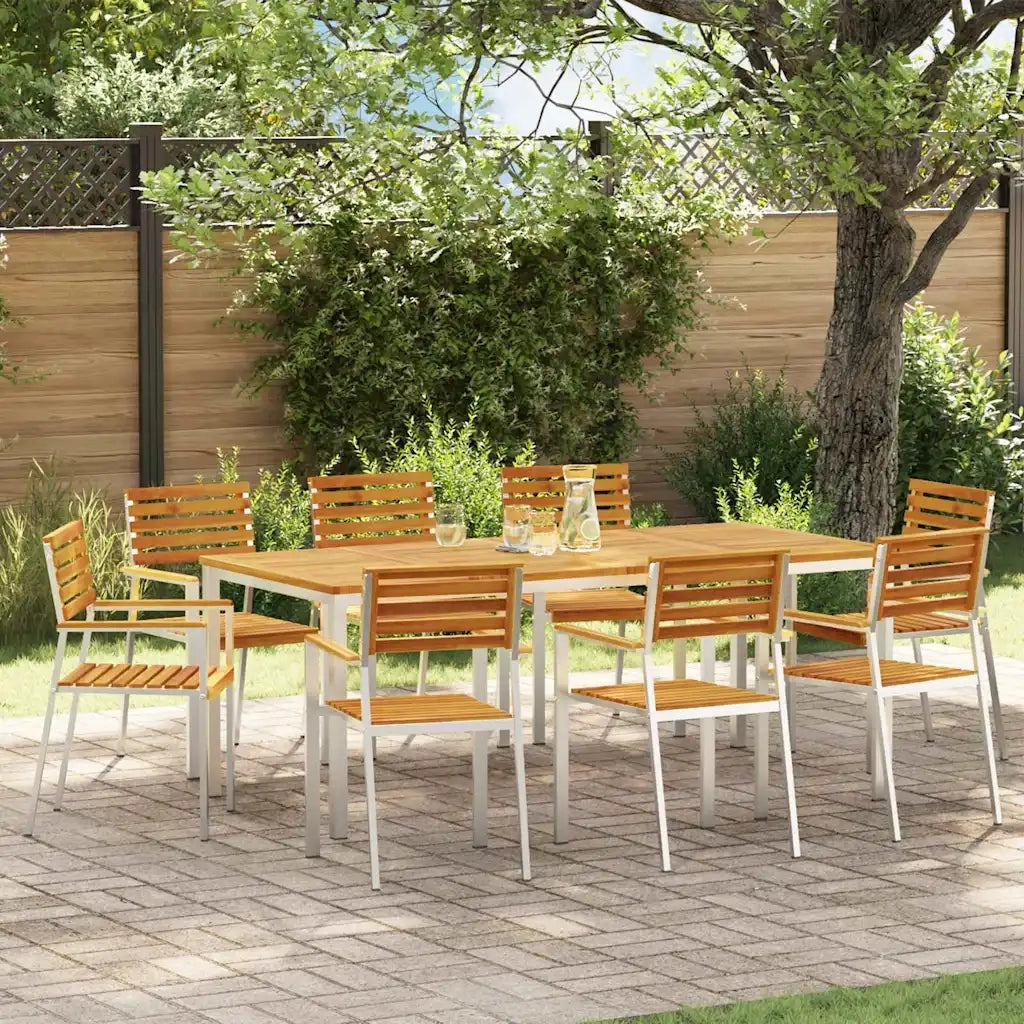 Set da Pranzo per Giardino 9 pcs Legno di Acacia Massello 3334780