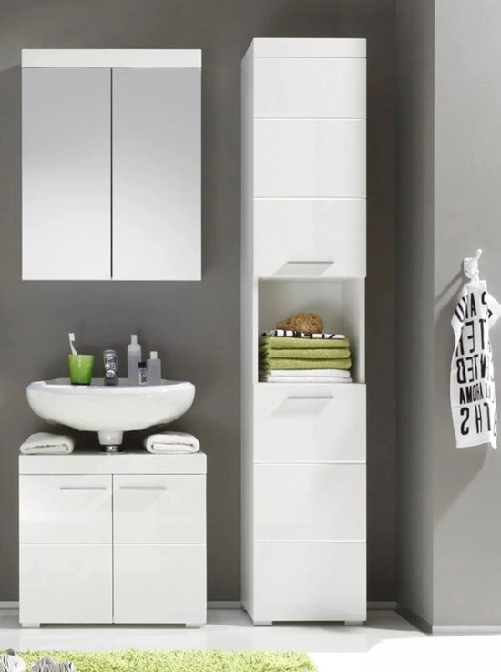 Cassettiera da bagno - Cassetta da bagno - Finestra - 112 x 190 x 34cm