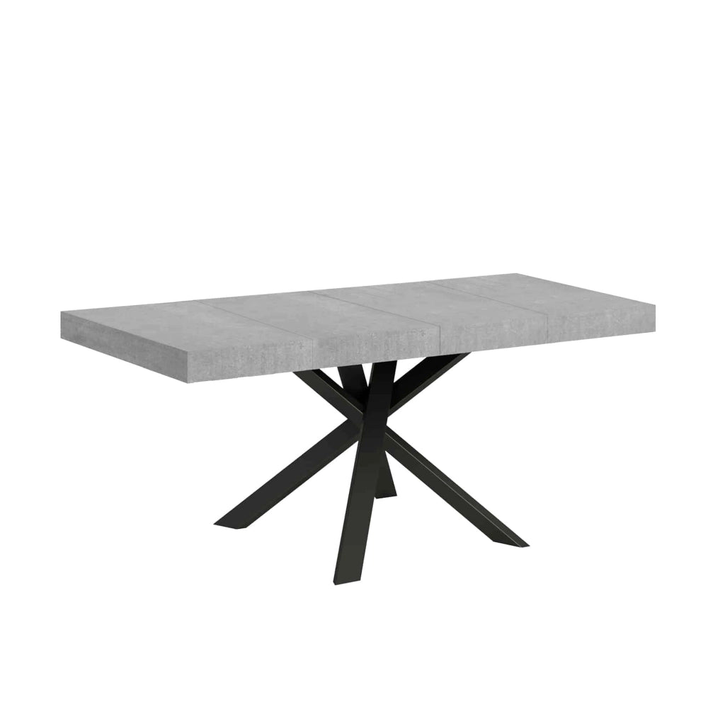 Tavolo allungabile 90x90/194 cm Clerko Premium Cemento gambe Antracite