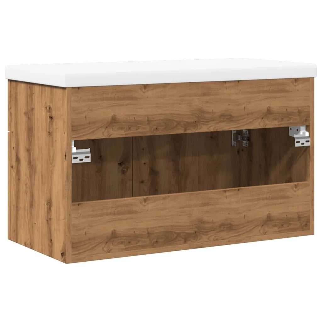 vidaXL Set Mobili da Bagno 2 pz Rovere Artigianale Legno Multistrato
