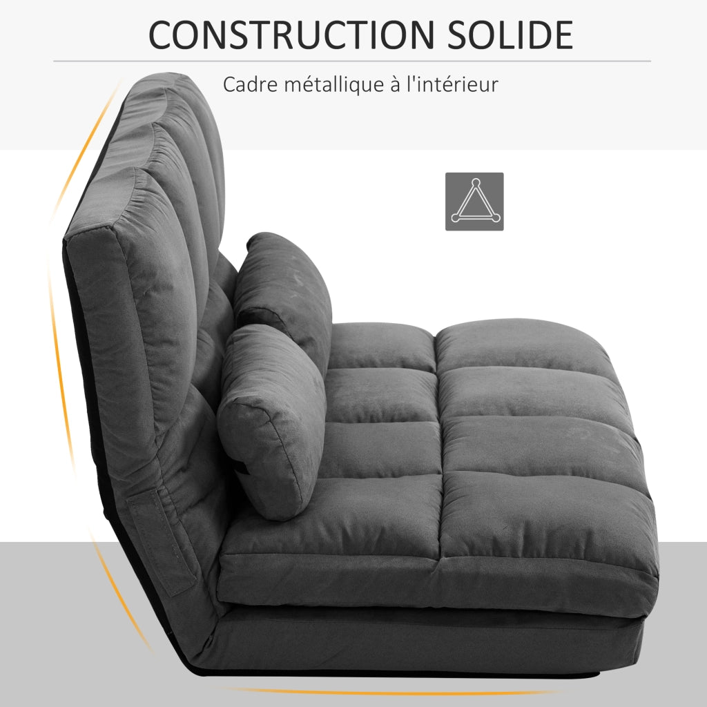 Divano letto reclinabile ¨C zephmum ¨C grigio, con materasso