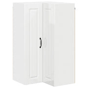 Pensile da cucina | Mobile angolare per parete PORTO Bianco Lucido 57 x 57 x 100 cm