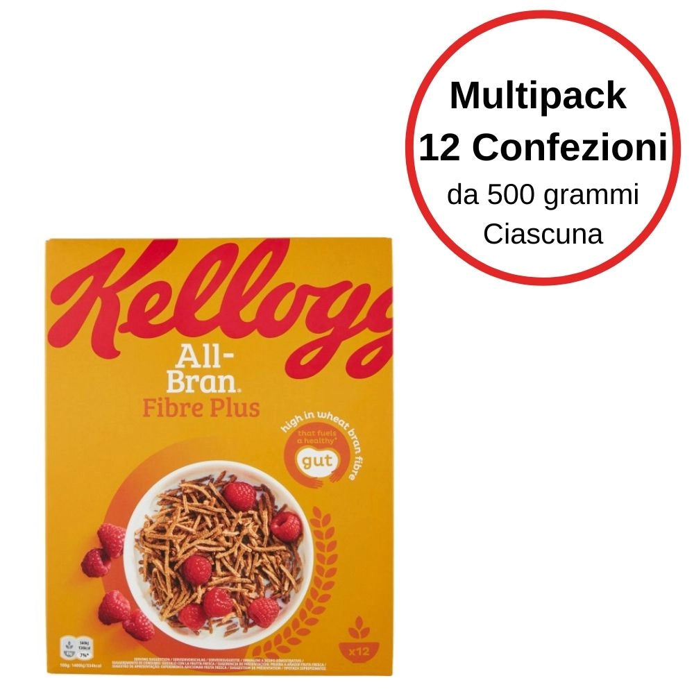 Kellogg's all bran plus bastoncini multipack da 12 confezioni da 500 grammi ciascuna