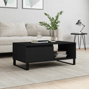 Tavolino da Salotto Nero 90x50x36,5 cm in Legno Multistrato 830573