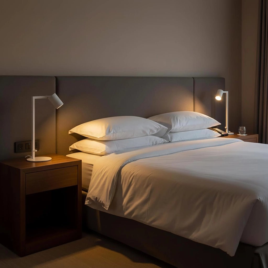 Lampada da tavolo luce da scrivania comodino con attacco lampada GU10 elegante moderna luce orientabile salotto ufficio camera albergo 230V BIANCO
