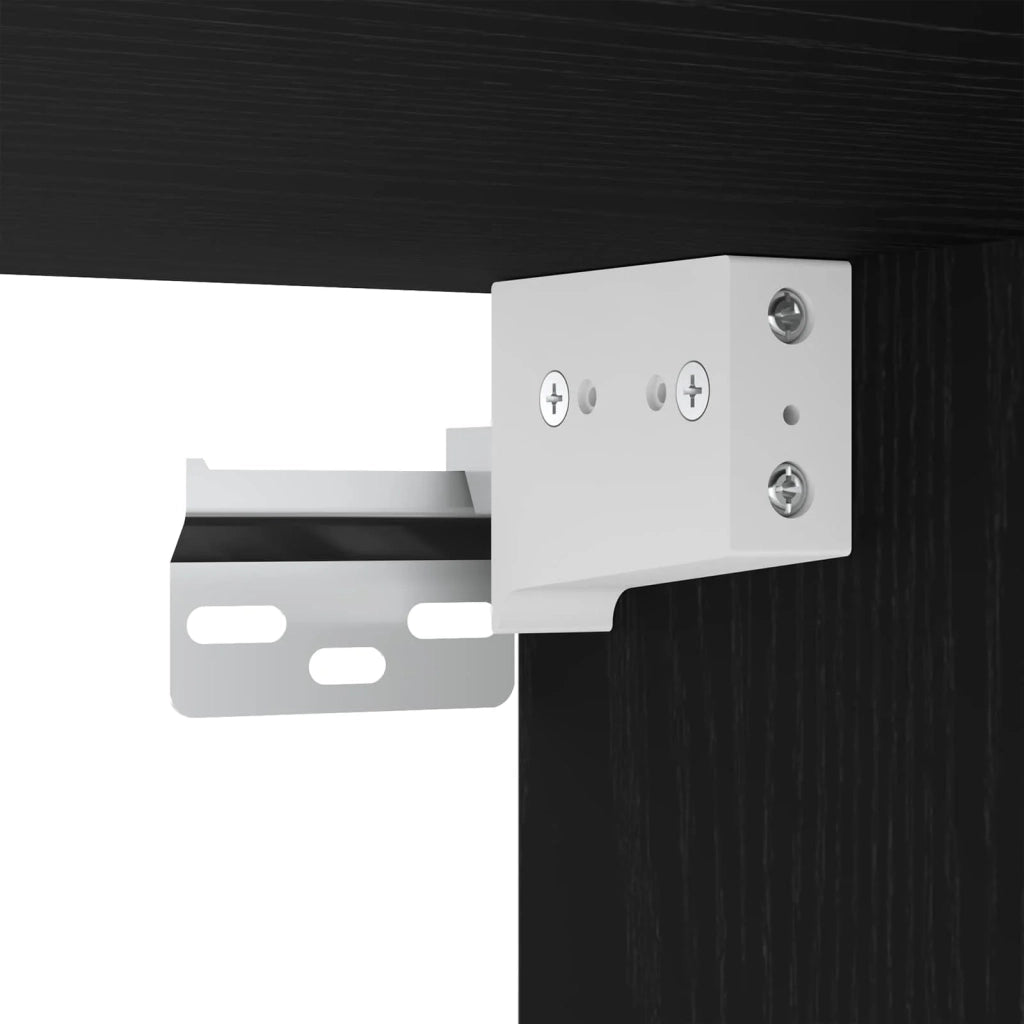 Mobile TV moderno da parete con illuminazione a LED 30 x 28,5 x 30 cm pratico contenitore stile contemporaneo legno nero 02_0056090