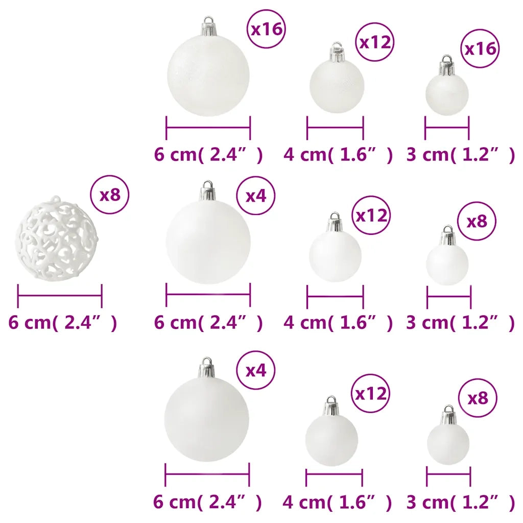 Set Palline di Natale 100 pz Bianco 330082