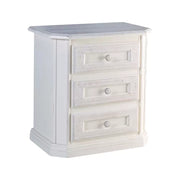 comodino 3 cassetti legno shabby bianco spazzolato 61x39x64 (2217) - Mobili 2G