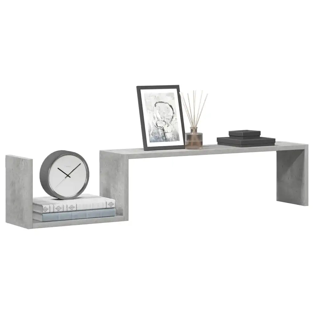 Mensole a Muro 2 pz Grigio Cemento 100x15x20 cm in Truciolato cod mxl 33477
