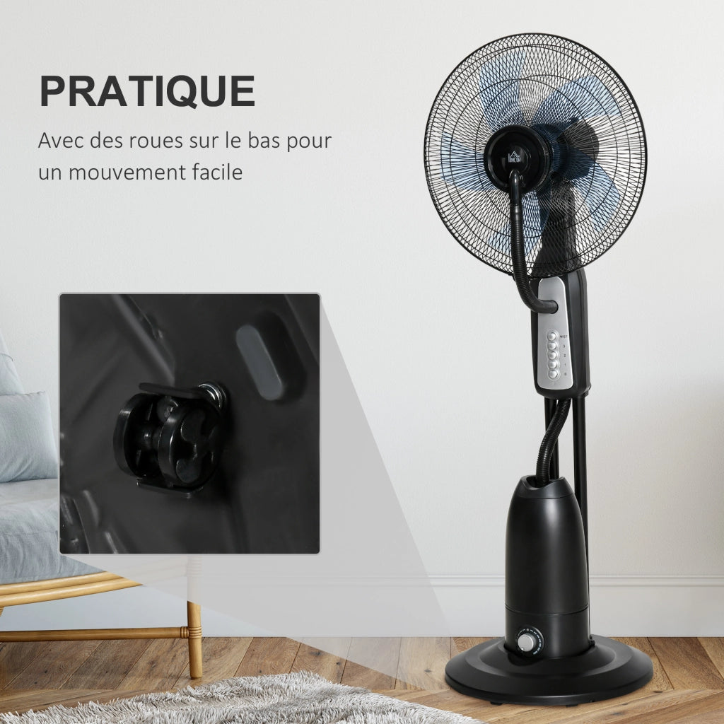 Ventilatore nebulizzatore 90W con ruote ¨C zephmum ¨C grigio e nero