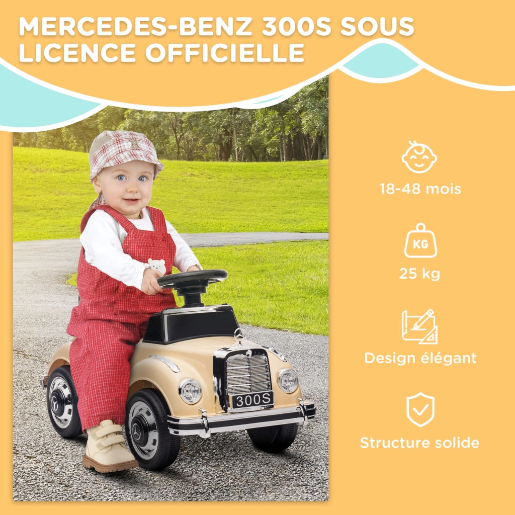 Portagiochi per Bambini Mercedes-Benz 300S ¨C zephmum ¨C Beige 18-48 mesi