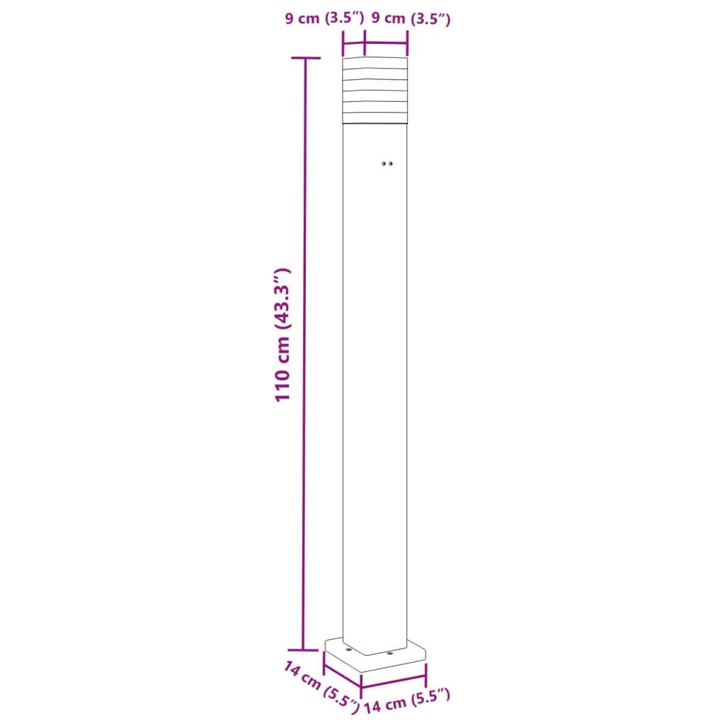 Lampada da terra per esterno con presa 110 cm alluminio nero 02_0042528