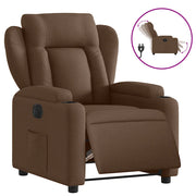 Poltrona | Sedia Relax Elettrica Reclinabile Marrone in Tessuto