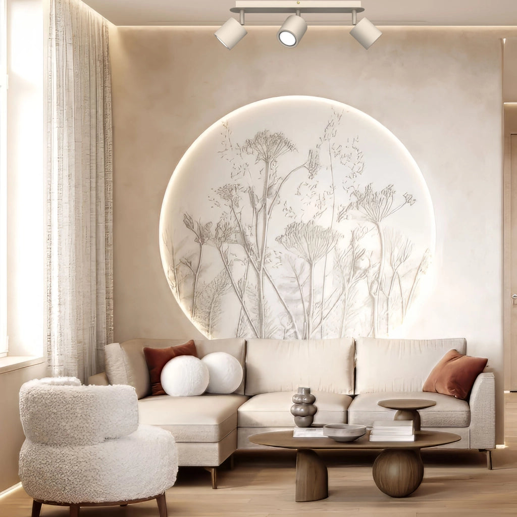 Plafoniera Demia 3 faretti orientabili GU10 beige Luminex
