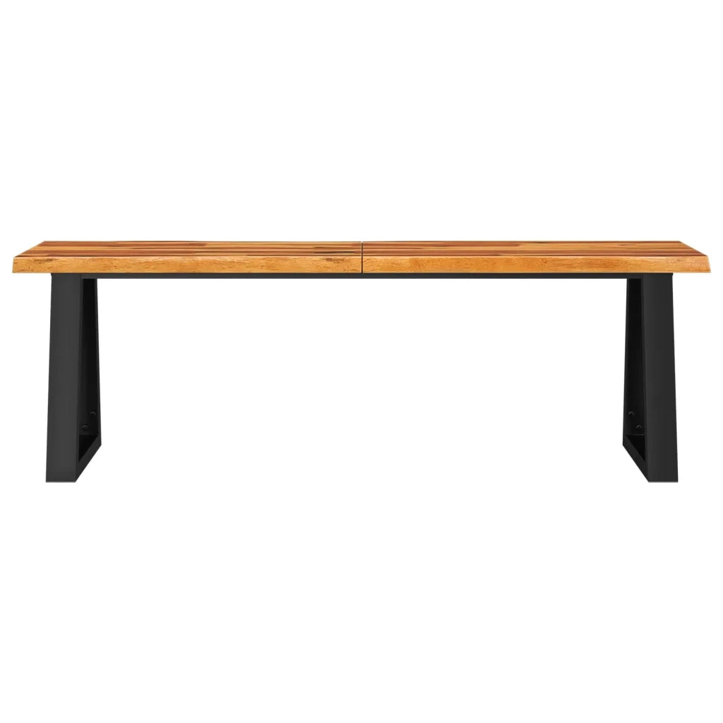 Panca con Bordi Vivi 140 cm in Legno Massello di Acacia 353294