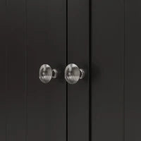 Armadio Dispensa Cucina con 2 Ante e 16 Ripiani Regolabili 60x30x104cm Nero
