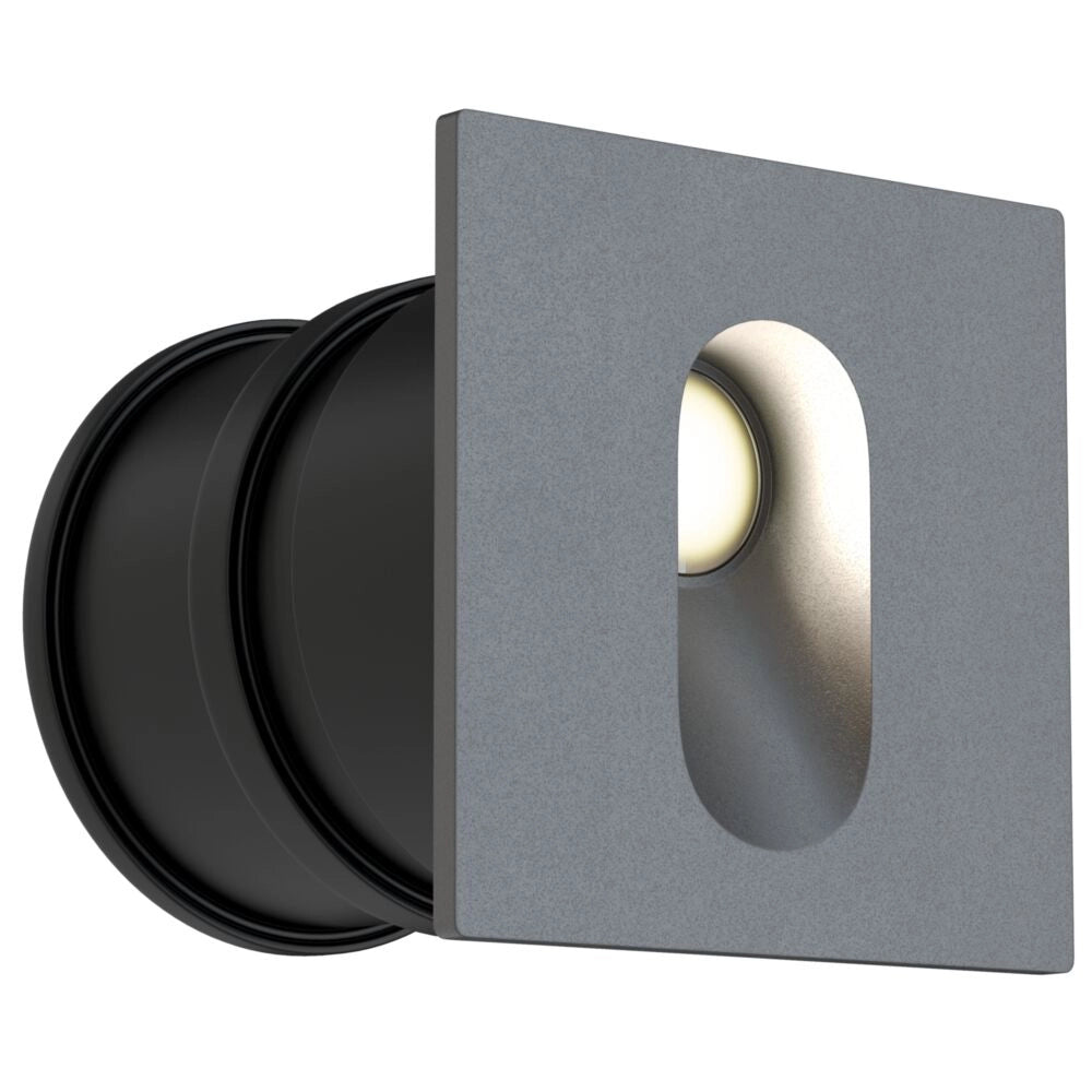 Lampada Da Parete Moderna Da Esterno Alluminio Grigio Luce Led 3W Ip54