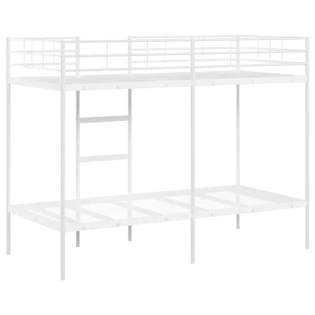 Letto a Castello senza Materasso Bianco 90x200 cm in Acciaio 42000329
