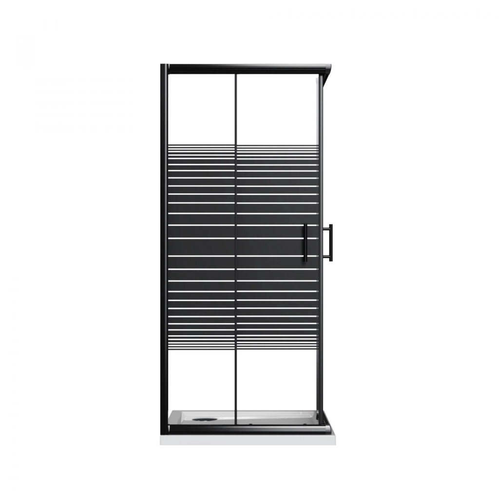 Box doccia due lati scorrevole cristallo 6mm serigrafia nero, 70x90cm h.190 Black Slate