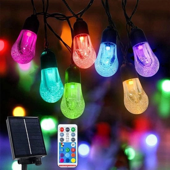 Luce a led esterna a batteria solare, 20 led, 5m, impermeabile all'acqua, con timer e 6 modalità, ideale per terrazza, giardino e decorazione esterna