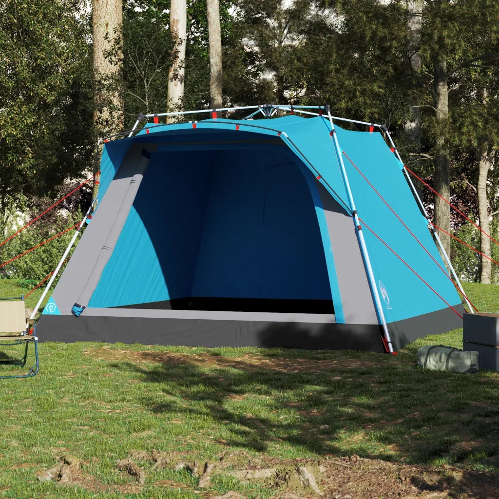 Tenda da Campeggio Cabina 4 Persone-Tenda per Escursionismo Blu a Rilascio Rapido 566319