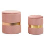 Maun, Pouf Contenitore set da 2, 37x37x42h cm Rosa