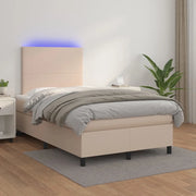 Giroletto Molle Materasso e LED Cappuccino 120x200cm Similpelle 3135818