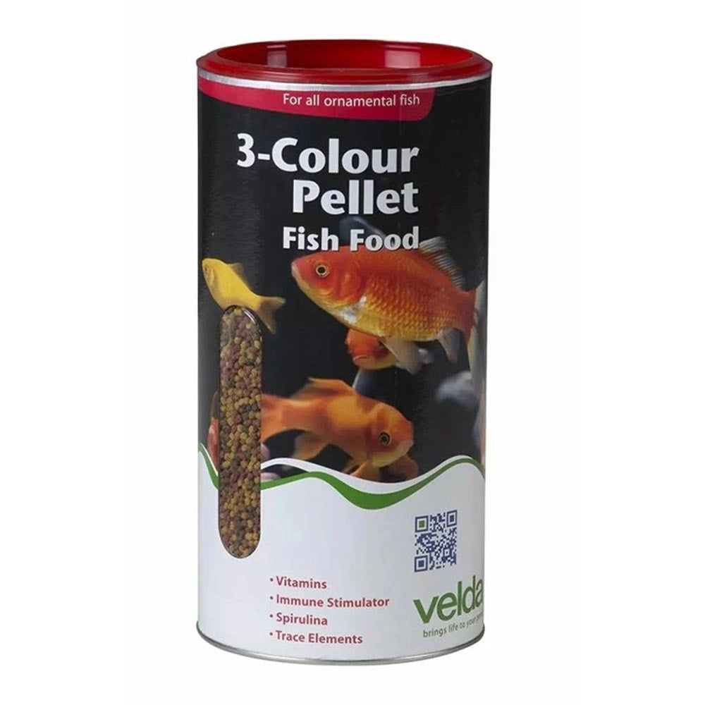 Velda 3-Colour Pellet Fish Food - mangime per stimolare la colorazione in tutte le specie di pesci rossi Formato: 2,5 L