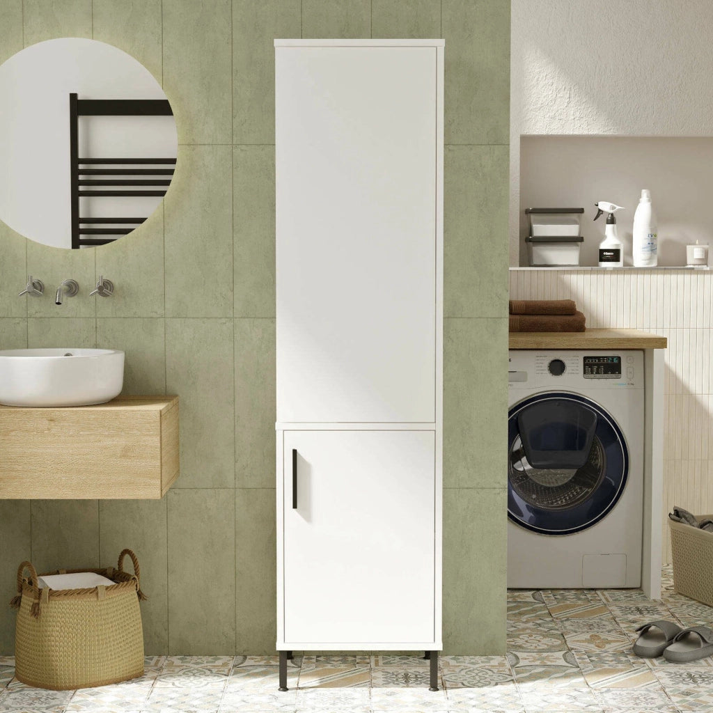 Ramil, Armadio Multiuso 1 Anta Appendiabiti, 45x174h cm Bianco