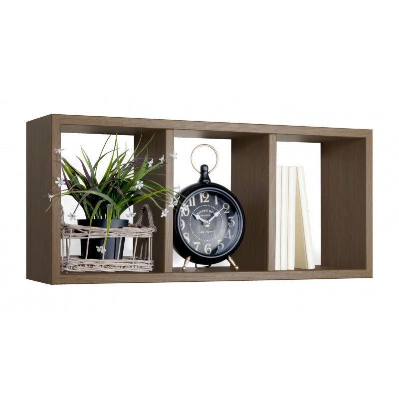 Mensola da Muro, Libreria Sospesa, Libreria da Parete, Scaffale da Parete, Rovere Tabacco, 70x30 p15,5 cm - Tristano