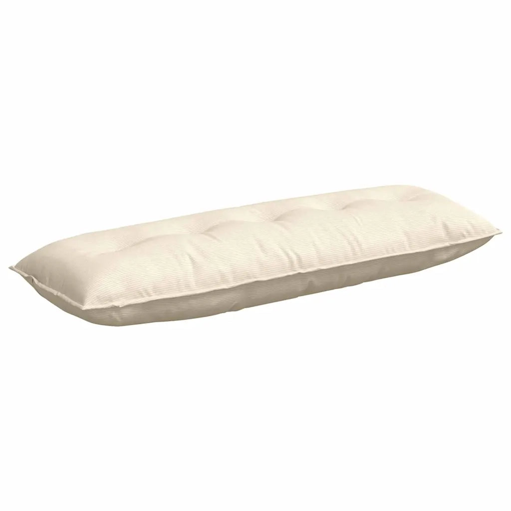 Cuscino per Schiena | Cuscino dorsale Crema 140 x 50 cm Tessuto in Cords