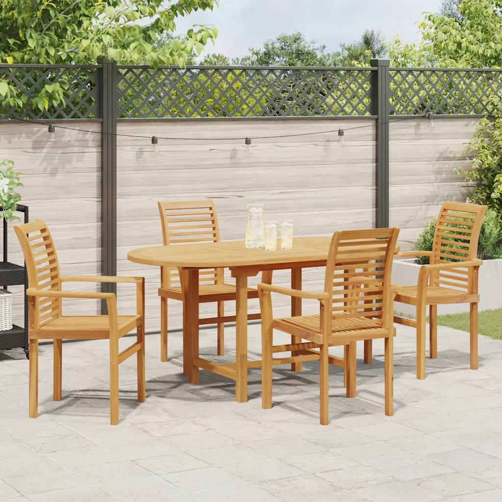 Set da Pranzo per Giardino 5 pcs Marrone Legno di teak solido 3383946