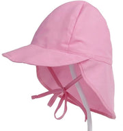 Cappello per bambini, cappello estivo per bambini, cappello per neonati con protezione collo e strisce, cappello flapper, cappello UV per bambini (XS: adatto per misura cranio 44-48 cm) - rosa