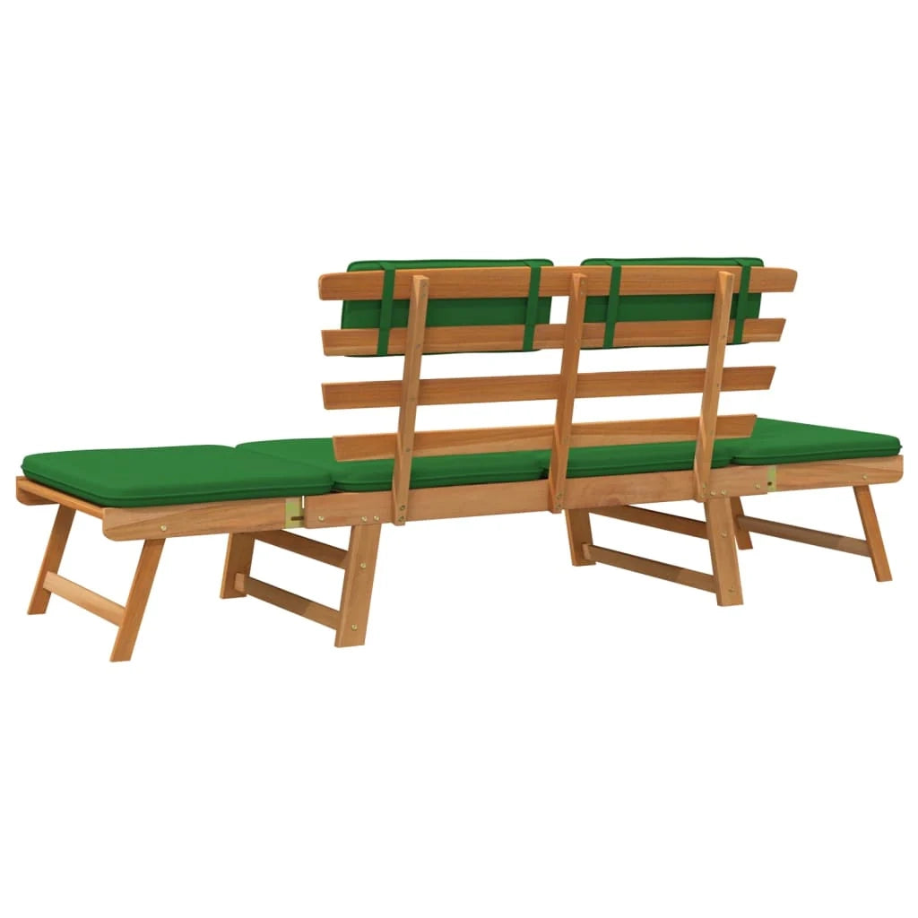 Panca da giardino 2 in 1 per esterni con cuscini 190 x 68 x 74 cm legno massello di acacia 02_0011597