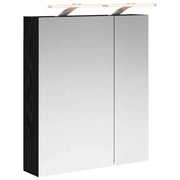 Mobiletto per specchio da Bagno | Armadio da bagno Rovere Nero 60 x 14,5 x 70 cm