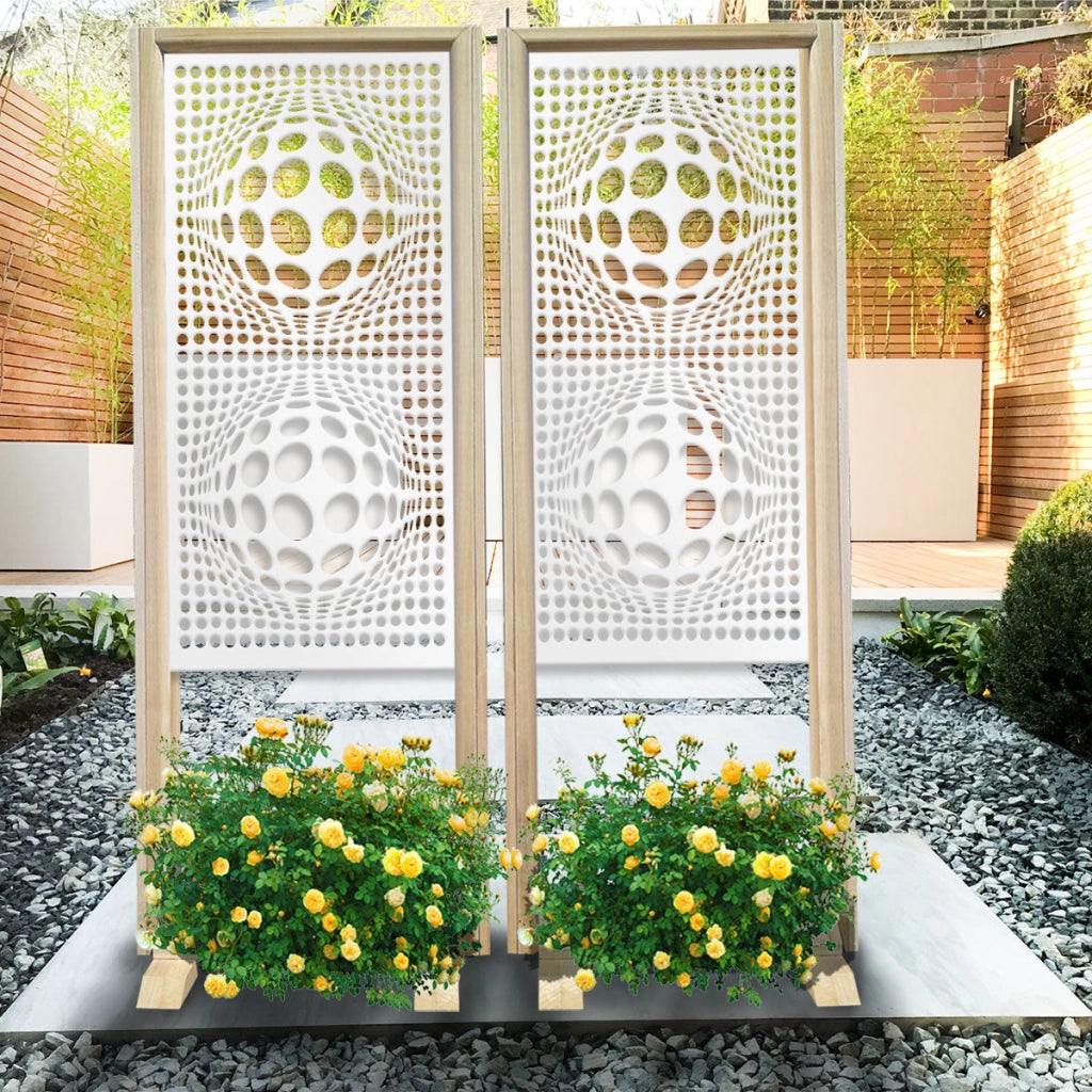 BALLS - Separè - Paravento modulabile - 70x190cm - in Legno e PVC Colore: bianco