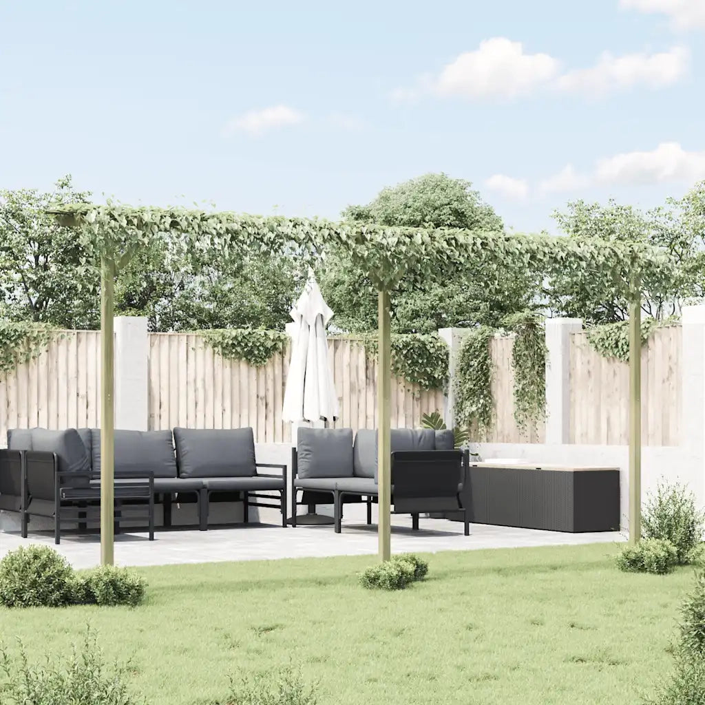 Pergolato da Giardino-Gazebo da giardino 410x40x203 cm in Legno