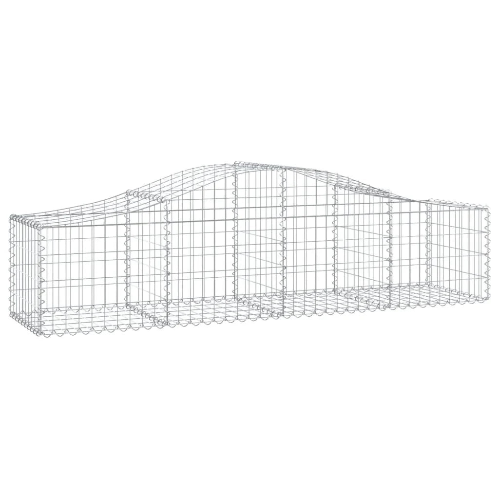 Set di 2 gabbioni ad arco per recinzione gabbia o muro di contenimento 200 x 50 x 40/60 cm ferro zincato argento 02_0041359