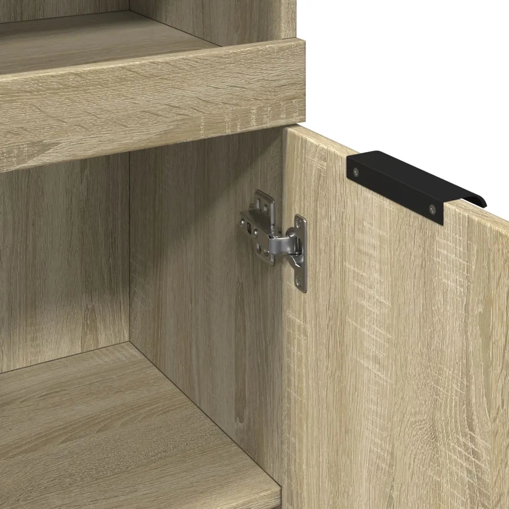 Armadietto da Bagno Rovere Sonoma 32x34x188,5 cm in Truciolato 849656