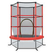 Tappeto elastico per bambini con rete di sicurezza, Tappeto elastico con struttura in acciaio resistente Rosso