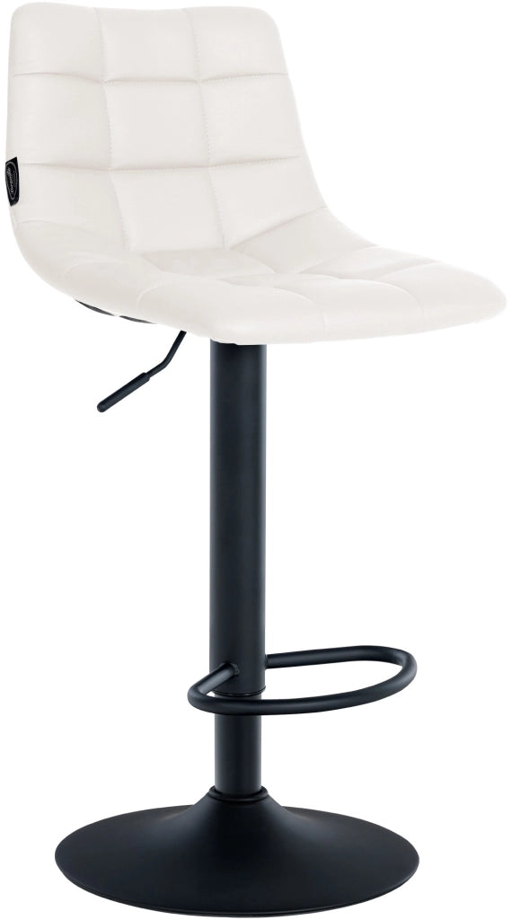 Sgabello Jerry in similpelle bianco,nero