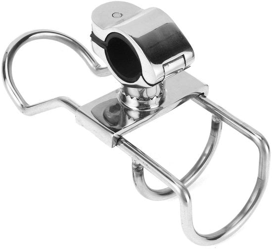 Hengelrek per Barche - Clip per Hengel - Materiale Inox - Regolabile 360 gradi - Duraturo - Adatto per la Pesca da Bordo - Hardware Marittimo