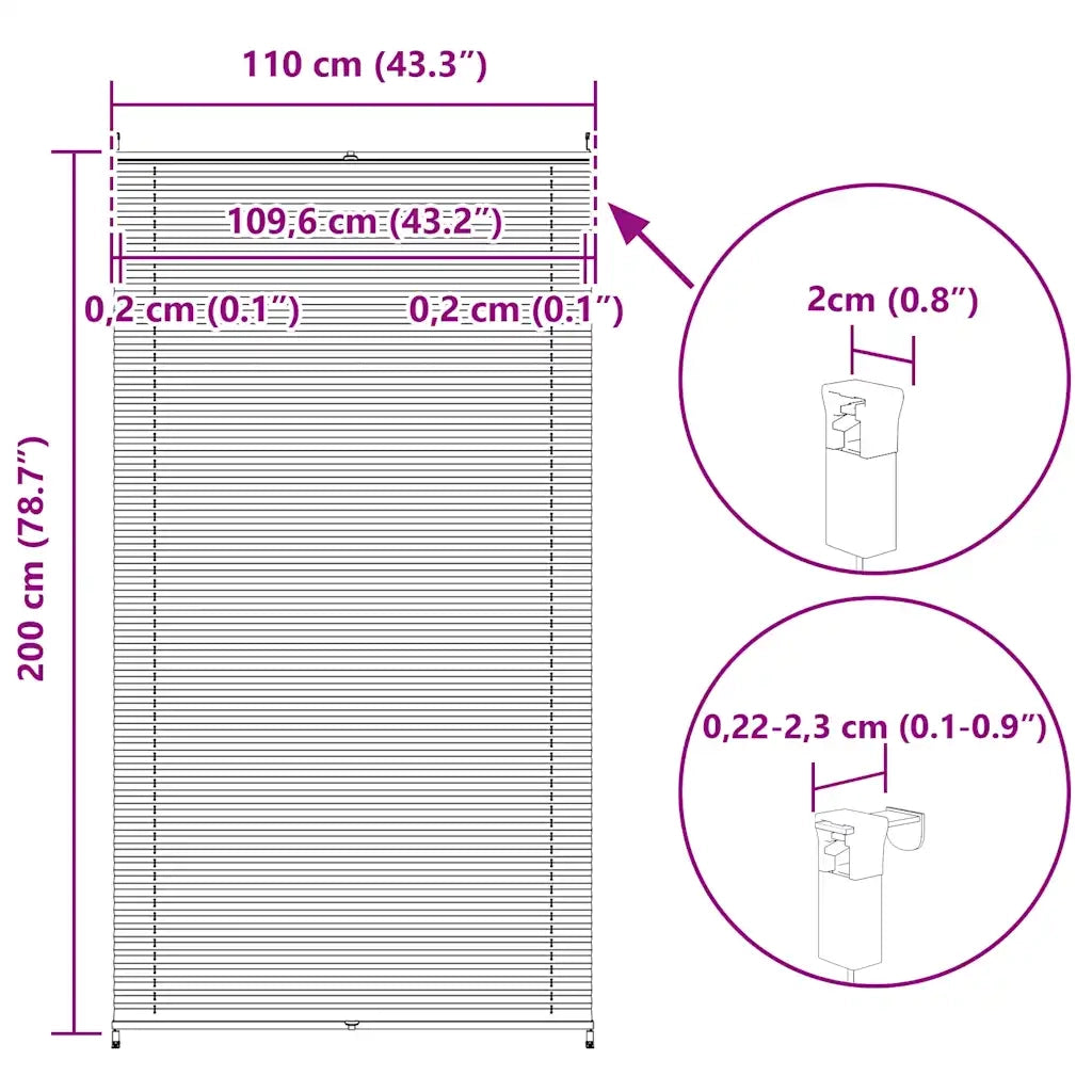 Tenda Plissettata | Tenda pliss¨¨ 110x200cm bianca