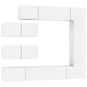 Set di Mobili Porta TV 7 pz | Armadietto TV | Mobile Porta TV Bianco in Legno Multistrato