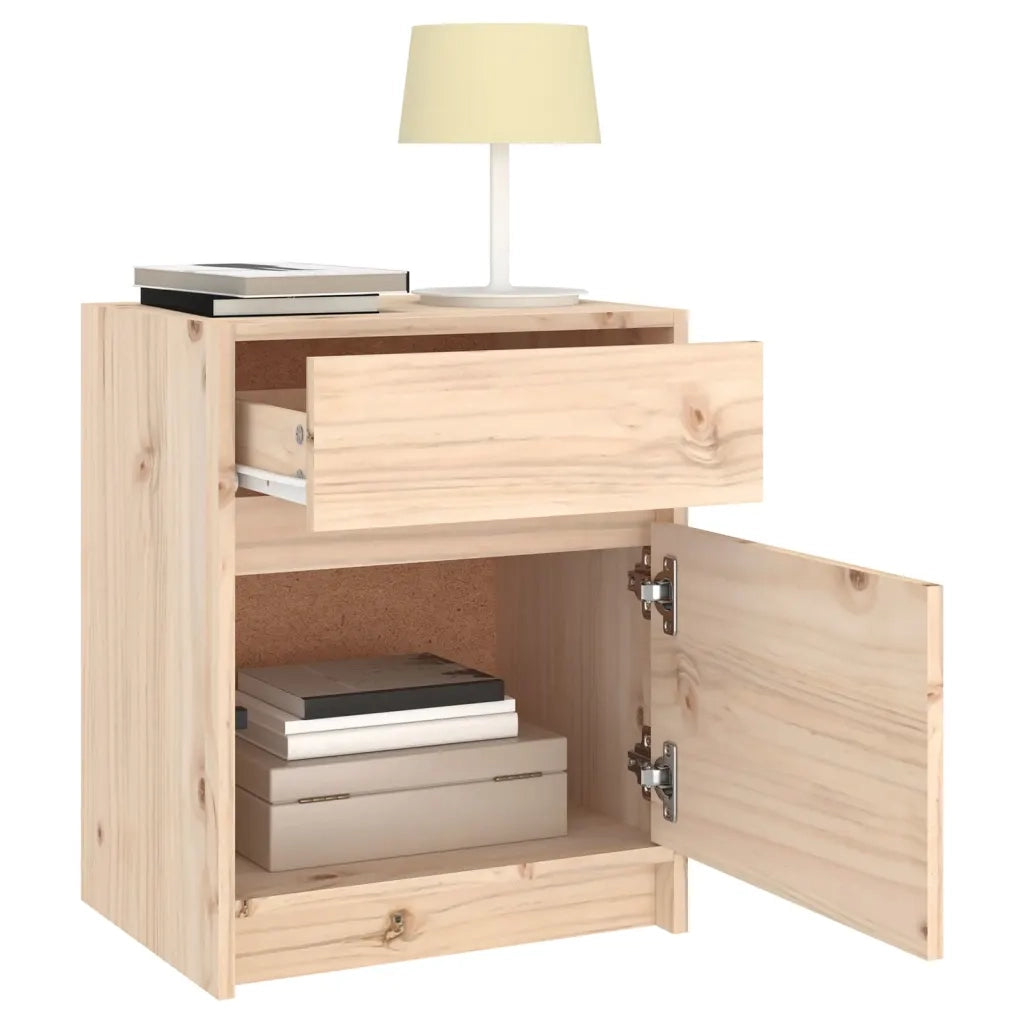 Comodini 2 pz-Set di 2 Tavolino da notte 40x31x50 cm in Legno Massello di Pino