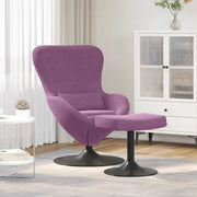 Sedia Egg con Pouf Viola Velluto 42002754