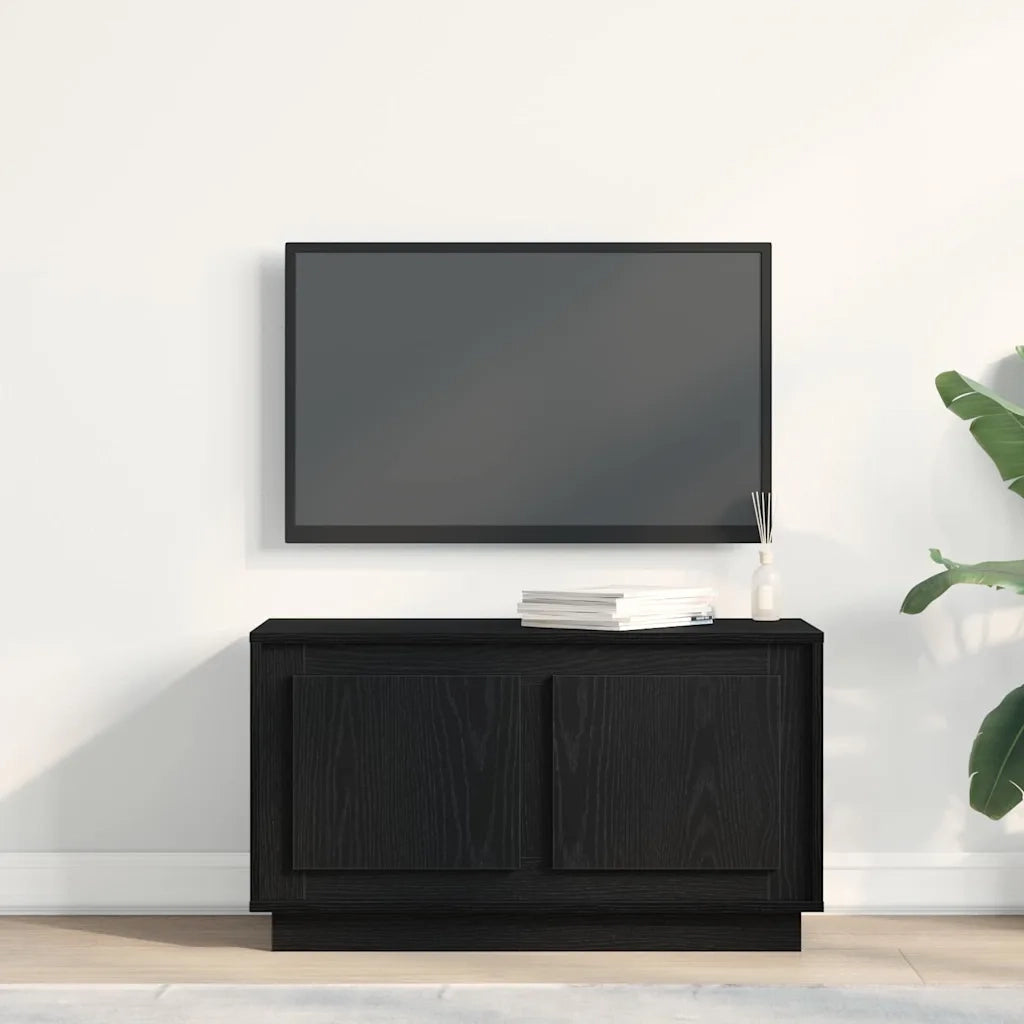 Mobile TV Rovere nero 80 x 35 x 45 cm Legno multistrato 862130