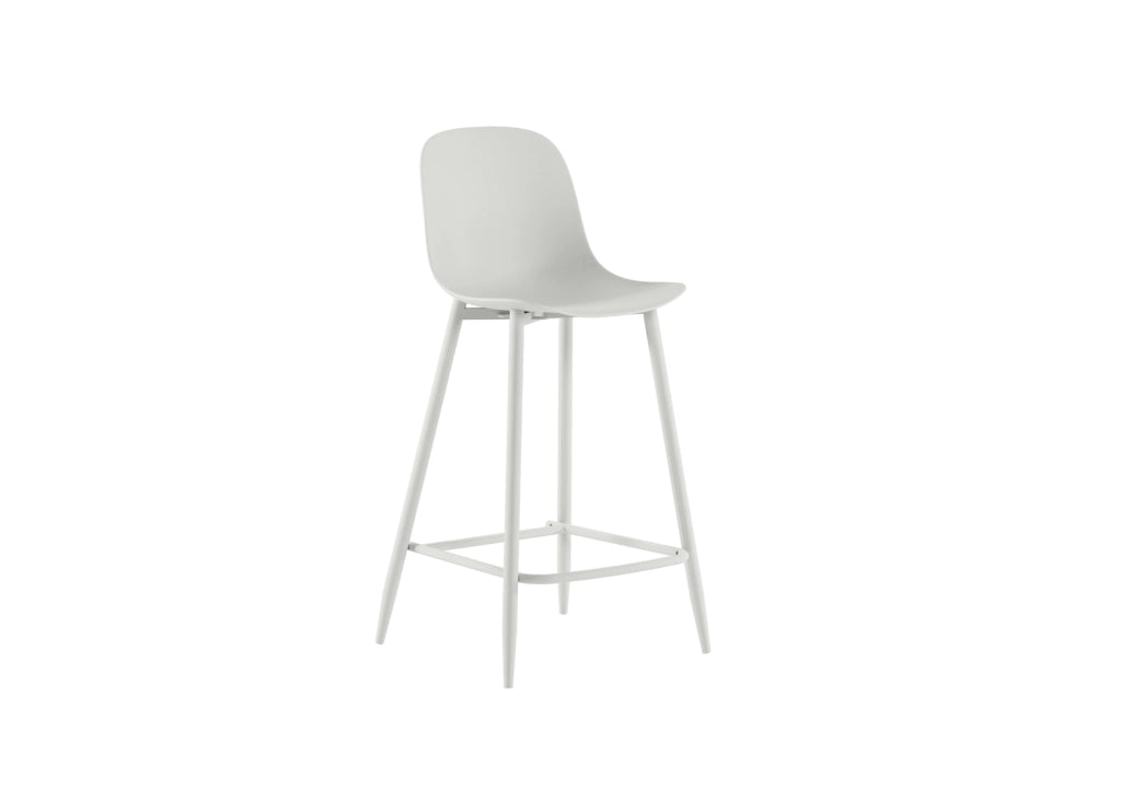Frida - Sgabello in polipropilene bianco - Set da 2 pz