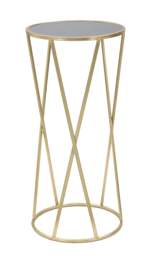 Porta Telefono Glam Simple Ø35x75 cm in Ferro e Vetro Oro